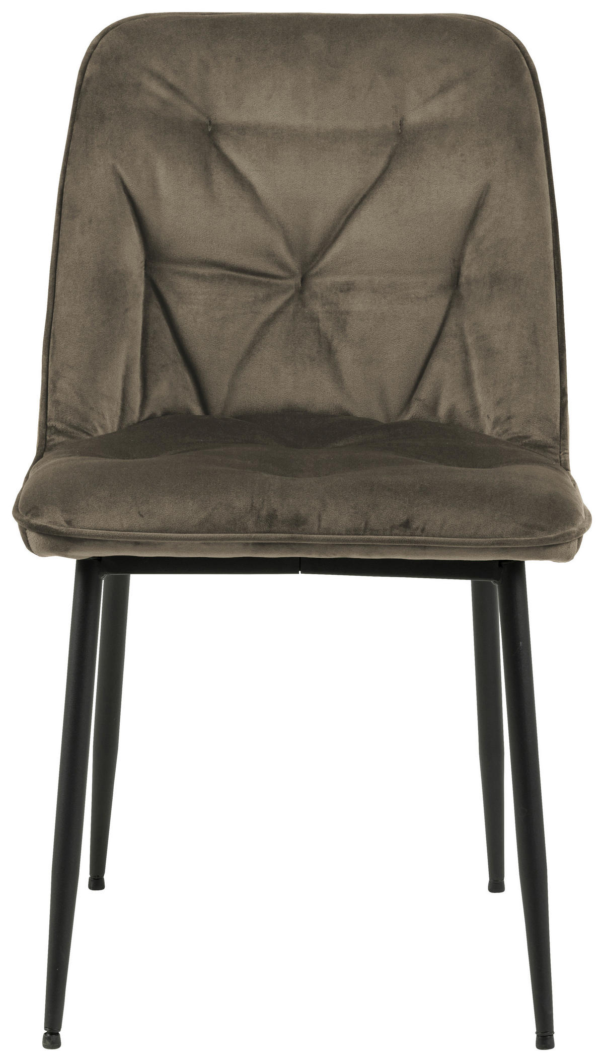 STUHL  in Samt Textil  - Beige/Schwarz, Design, Textil/Metall (50/84/55cm) - MID.YOU