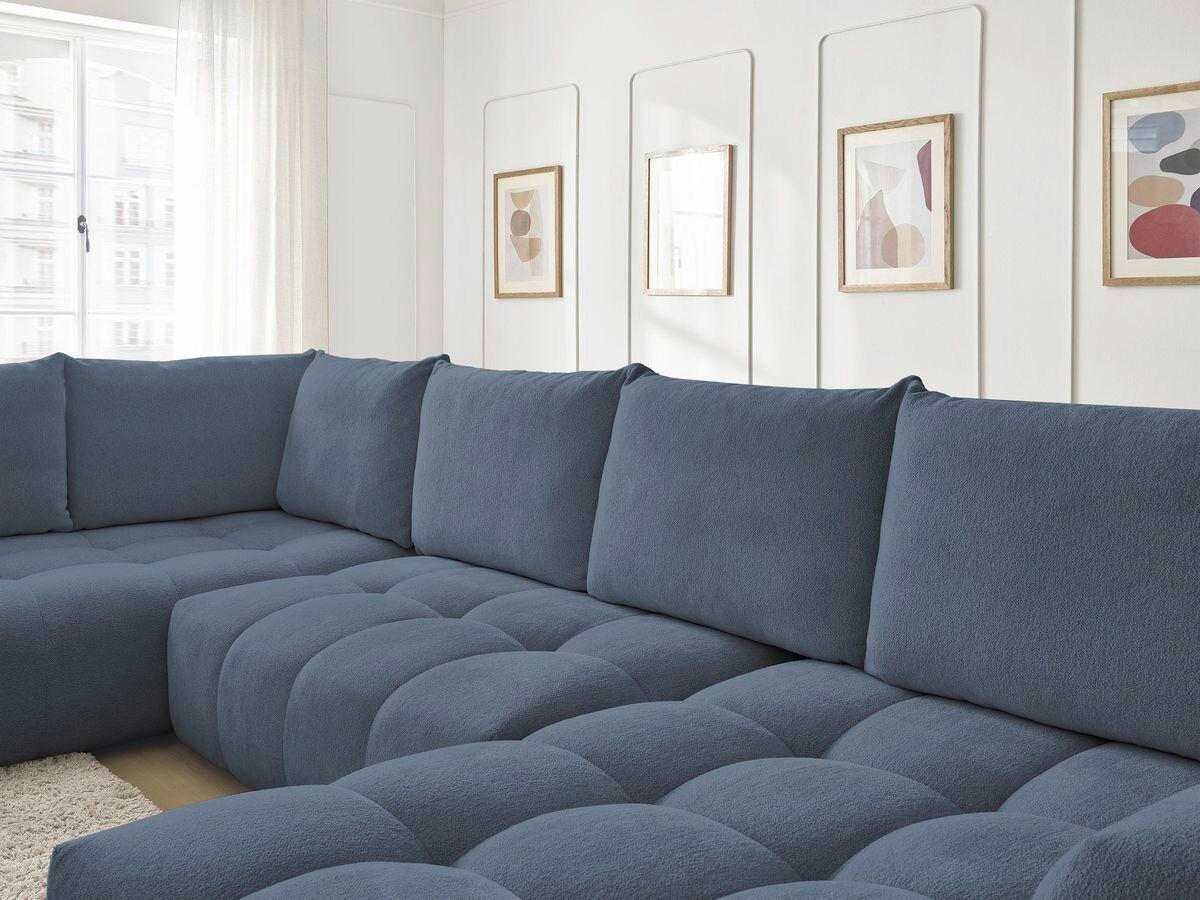 ECKSCHLAFSOFA EVEREST  mit Rücken echt, Armteil links, Armteil rechts Flachgewebe Dunkelblau  - Schwarz/Dunkelblau, MODERN, Kunststoff/Textil (212/423/198cm)
