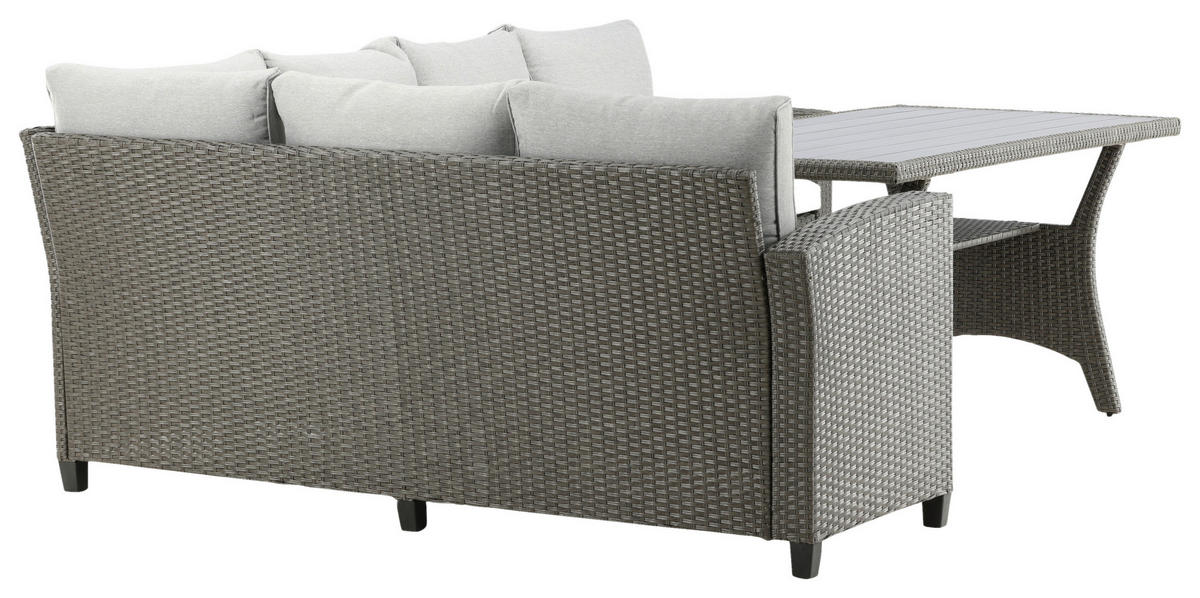DINING-LOUNGESET 2-teilig  - Grau, KONVENTIONELL, Kunststoff - Gardenson