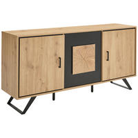SIDEBOARD  160/78/40 cm  - Eichefarben/Schwarz, LIFESTYLE, Holzwerkstoff/Metall (160/78/40cm) - Xora