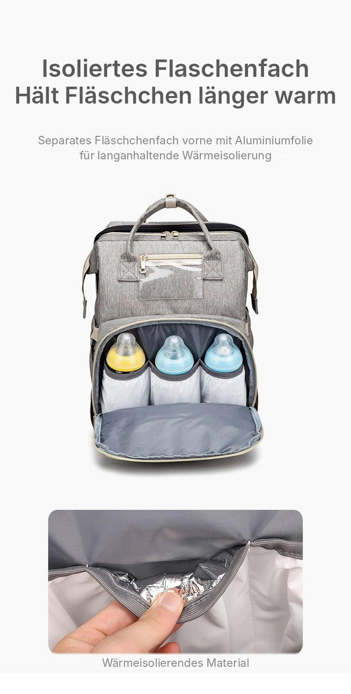 WICKELRUCKSACK Stella Bag Premium  - Grau, Basics, Textil (30/40/21cm)