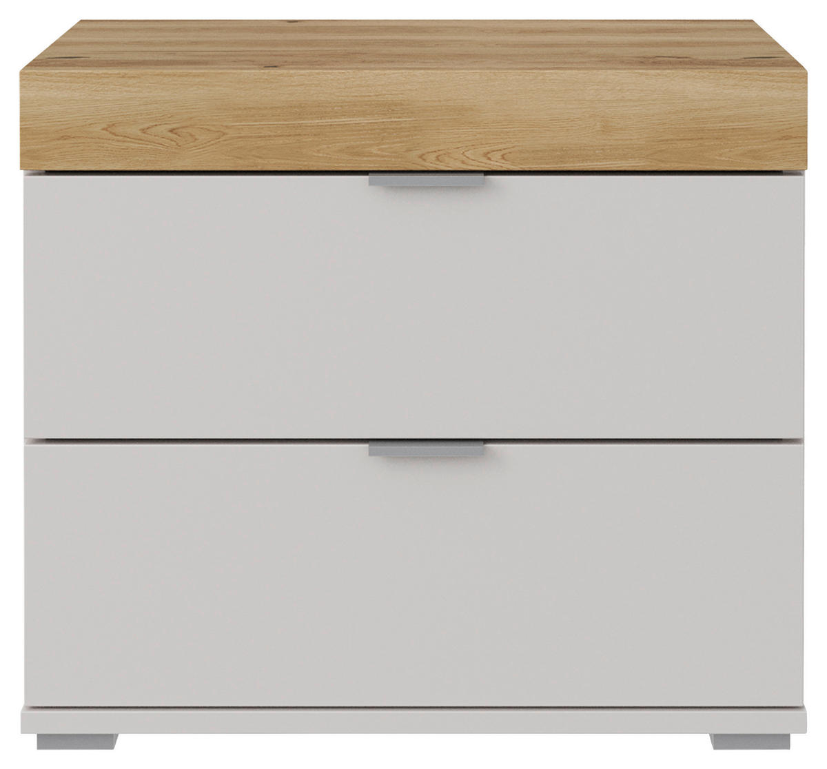 NOPTIERĂ in masiv stejar culoare lemn stejar, gri deschis  - gri deschis/culoare lemn stejar, Modern, plastic/metal (55/48/37cm) - Dieter Knoll
