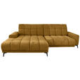 ECKSOFA inkl.Funktionen Senfgelb Chenille  - Senfgelb/Schwarz, MODERN, Textil/Metall (195/300cm) - Xora