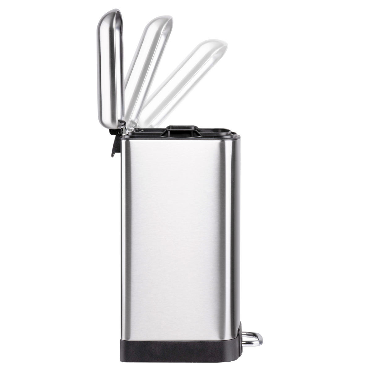 TRETEIMER Tretabfalleimer 12 L  - Silberfarben/Schwarz, Basics, Kunststoff/Metall (28/25,5/40cm) - Dirt Devil