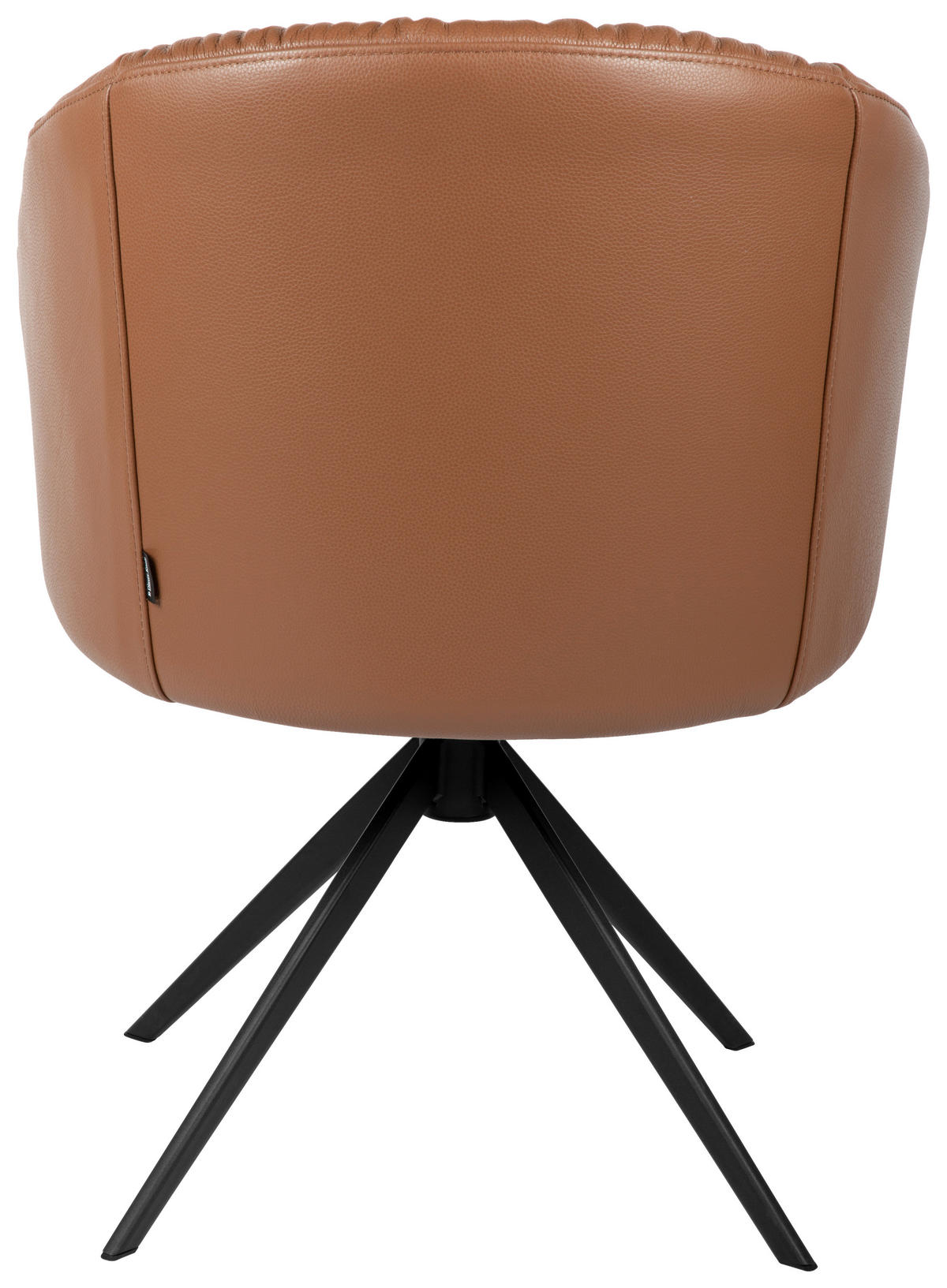 ARMLEHNSTUHL  in Eisen Echtleder pigmentiert  - Cognac/Schwarz, Design, Leder/Metall (63/82/62,5cm) - Dieter Knoll