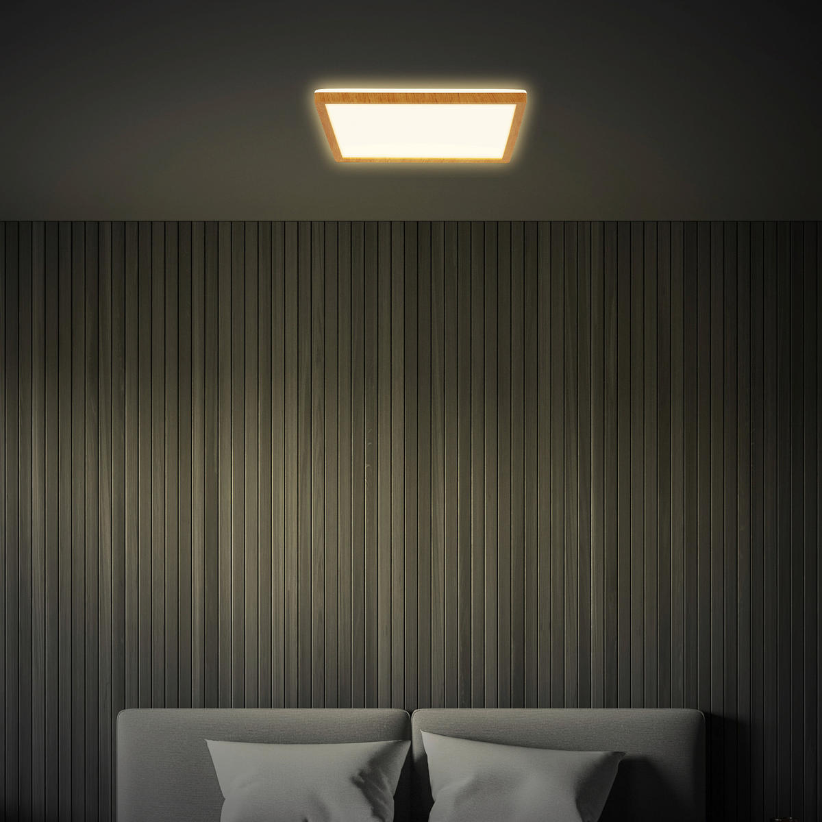 LED-PANEEL Tava Wood 29/29/3 cm   - Hellbraun, Basics, Kunststoff (29/29/3cm)