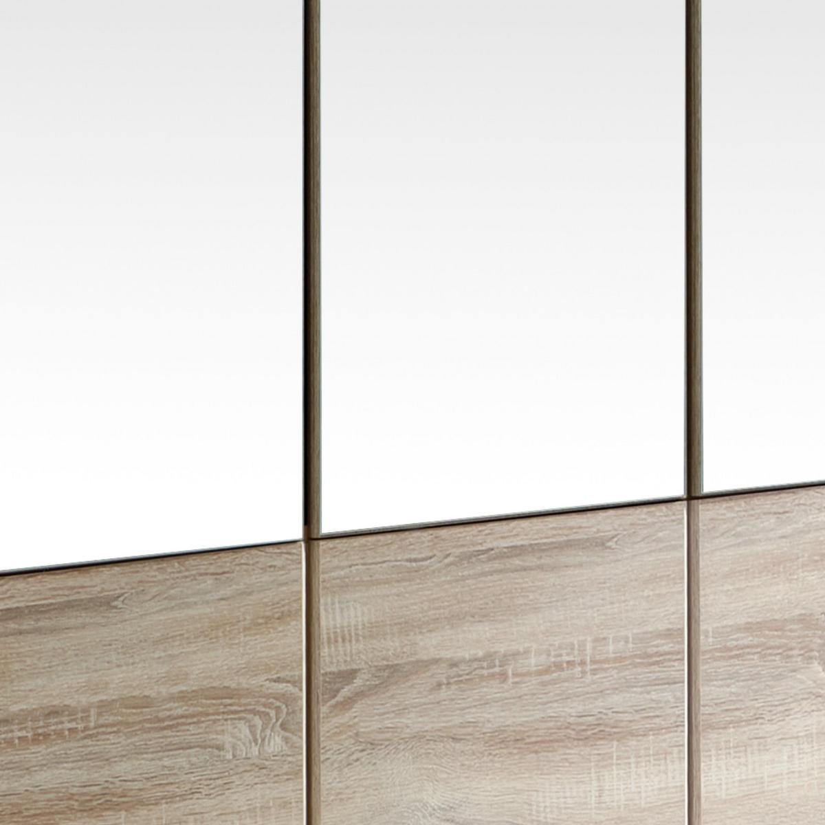 DREHTÜRENSCHRANK  in Eichefarben  - Eichefarben/Alufarben, KONVENTIONELL, Glas/Holzwerkstoff (135/199/58cm) - MID.YOU