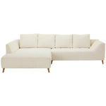 ECKSOFA in Flachgewebe Creme  202/306 cm  - Buchefarben/Creme, KONVENTIONELL, Holz/Textil (202/306cm) - Carryhome