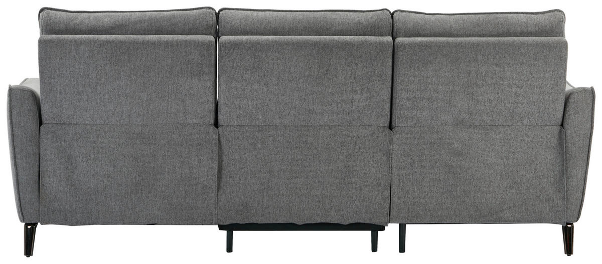 ECKSOFA in Struktur Grau  - Chromfarben/Grau, Modern, Textil/Metall (239/168cm) - MID.YOU