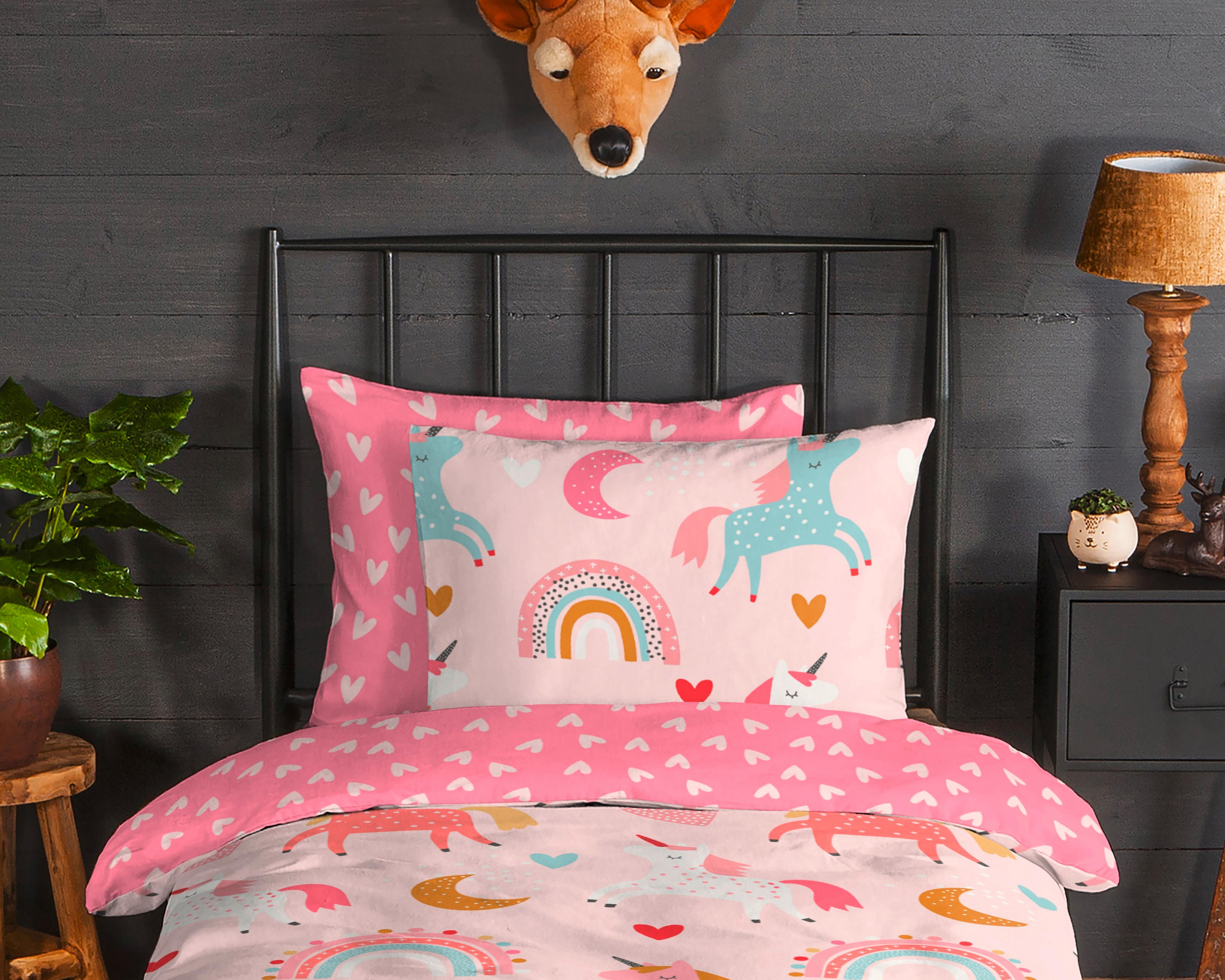 KINDERBETTWÄSCHE 140/200 cm  - Hellrosa/Rosa, Trend, Textil (140/200cm)