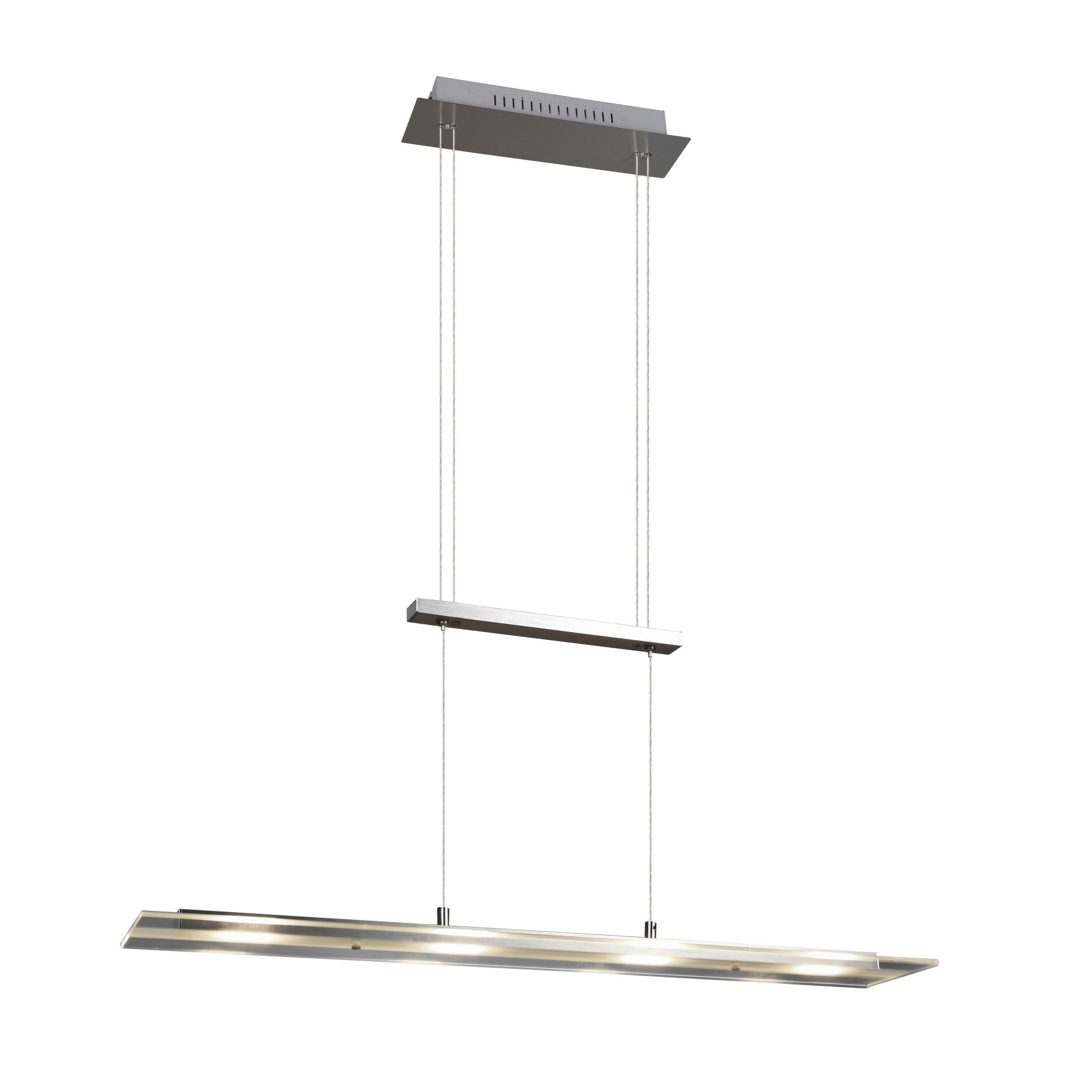 LUSTRĂ LED  - culoare nichel/transparent, Konventionell, sticlă/metal (80cm) - Boxxx