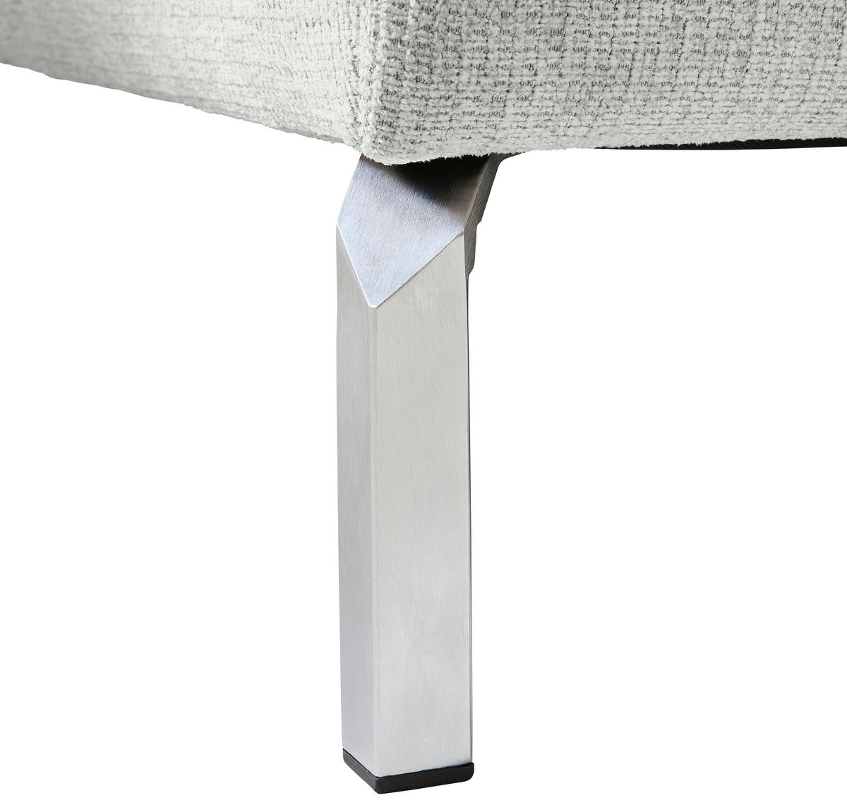 ECKSOFA Hellgrau Flachgewebe  - Chromfarben/Hellgrau, KONVENTIONELL, Textil/Metall (282/224cm) - Hom`in