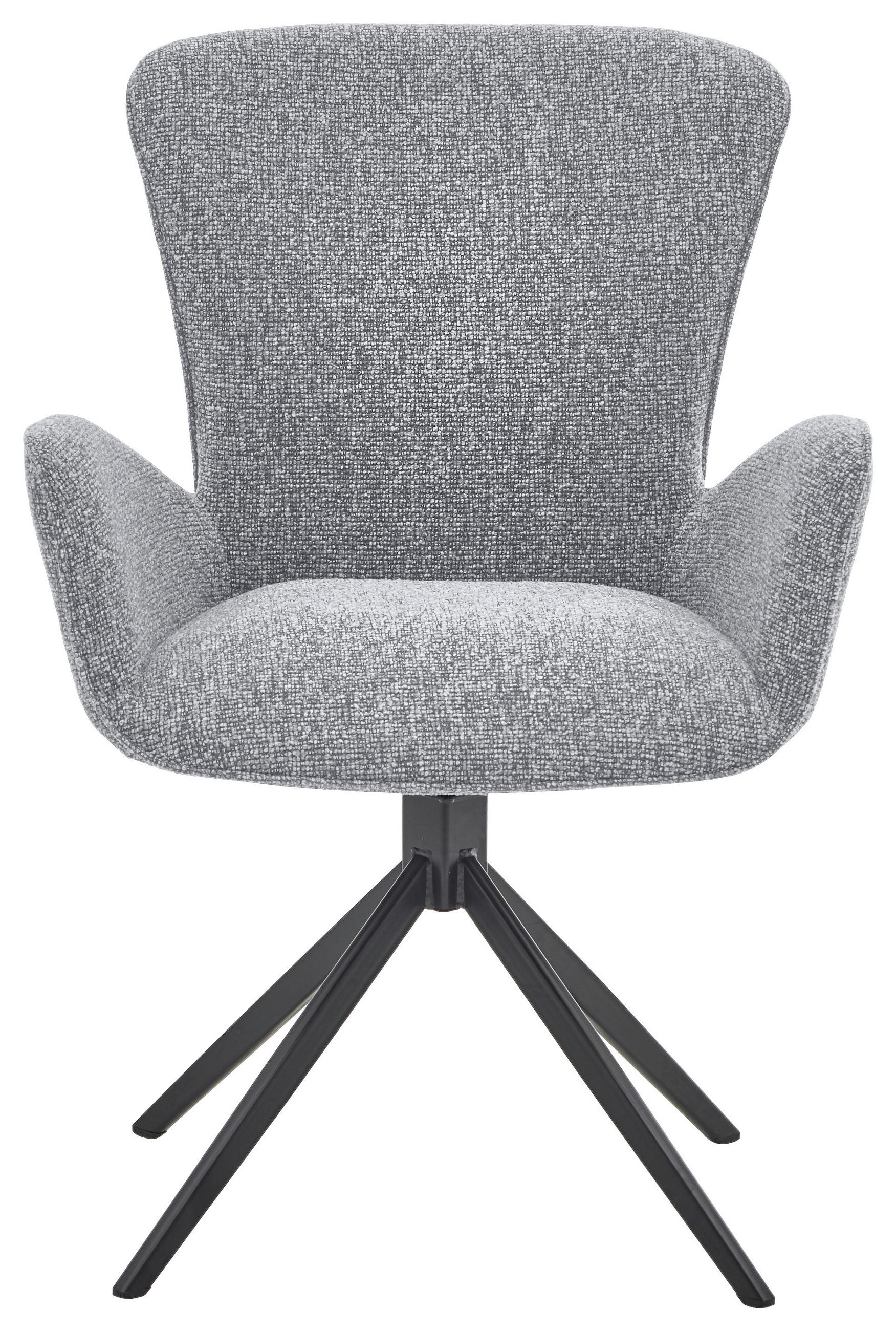ARMLEHNSTUHL  in Eisen Jacquard, Flachgewebe  - Schwarz/Grau, Design, Textil/Metall (63/92/63cm) - Valdera