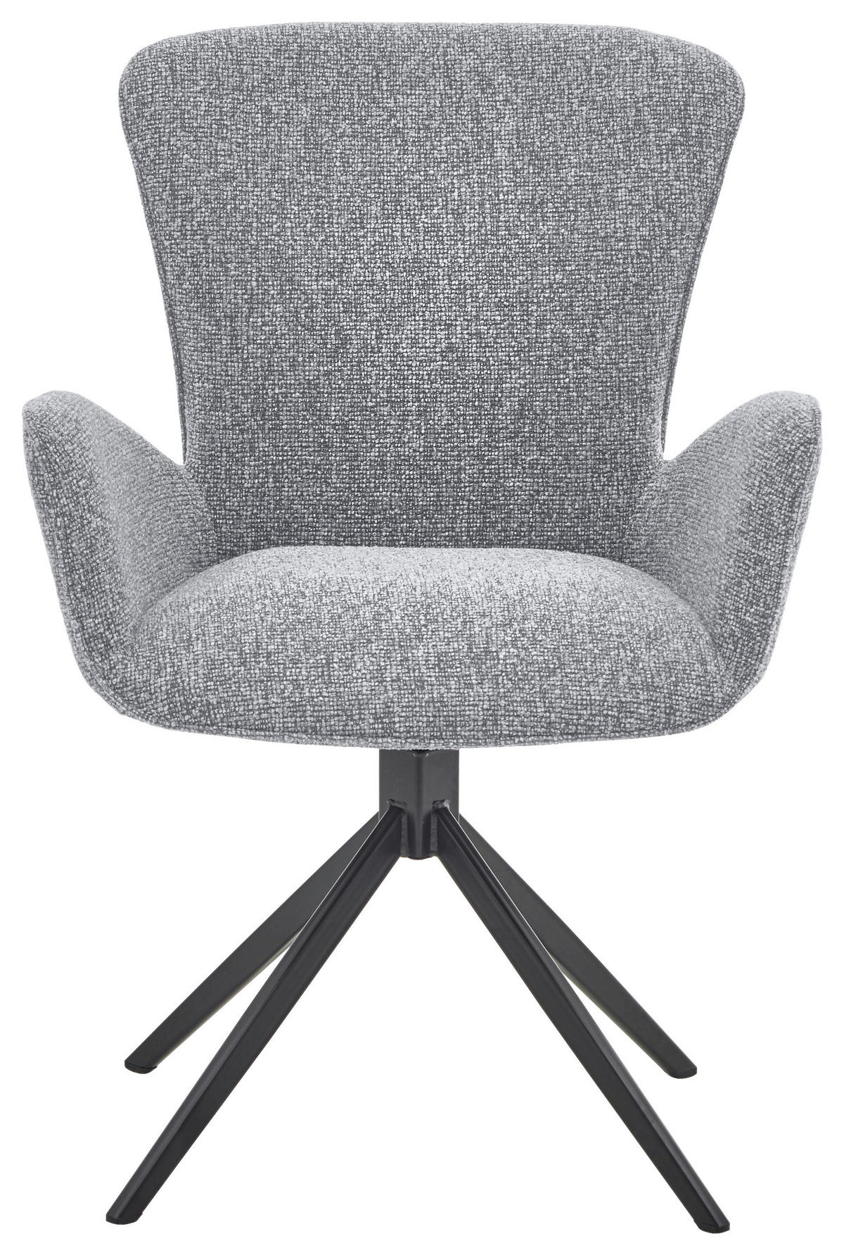 ARMLEHNSTUHL  in Eisen Jacquard, Flachgewebe  - Schwarz/Grau, Design, Textil/Metall (63/92/63cm) - Valdera