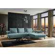 ECKSOFA in Chenille Türkis  305/224 cm  - Türkis/Schwarz, Design, Textil/Metall (305/224cm) - Dieter Knoll