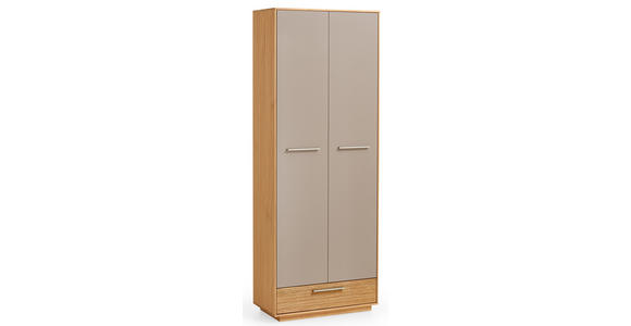 GARDEROBE 4-teilig  in 220/195/37 cm  - Taupe/Eichefarben, Design, Holz/Holzwerkstoff (220/195/37cm) - Novel