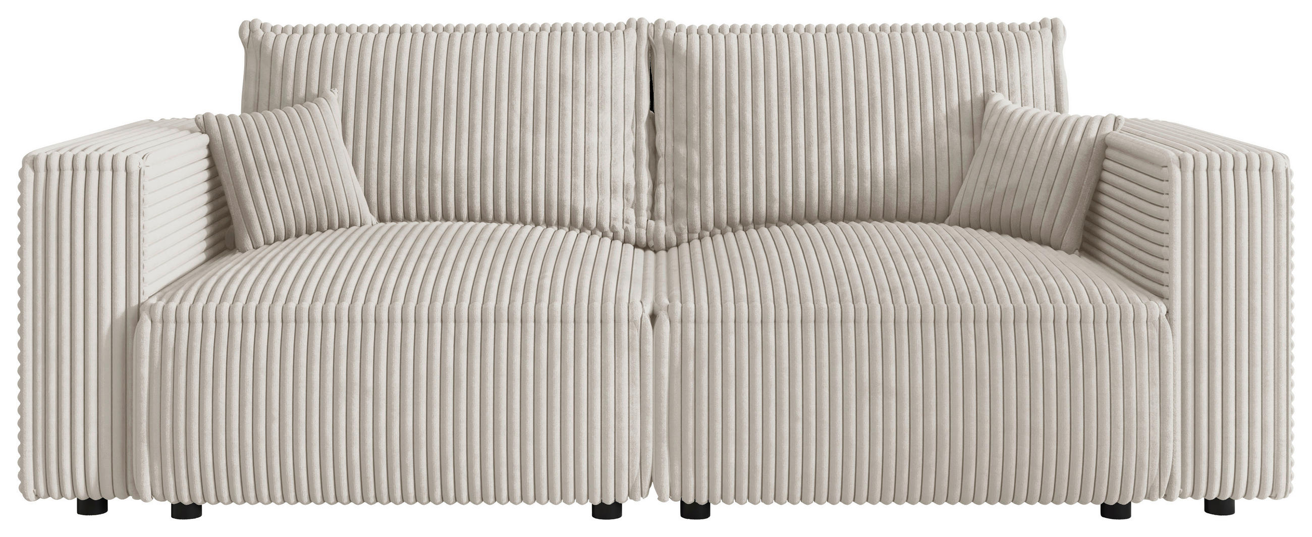 SCHLAFSOFA  in Cord Creme  - Creme/Schwarz, MODERN, Kunststoff/Textil (250/68/104cm) - Xora