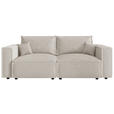 SCHLAFSOFA Cord Creme  inkl. Zierkissen, Bettkasten, Schlaffunktion  - Creme/Schwarz, MODERN, Kunststoff/Textil (250/68/104cm) - Xora