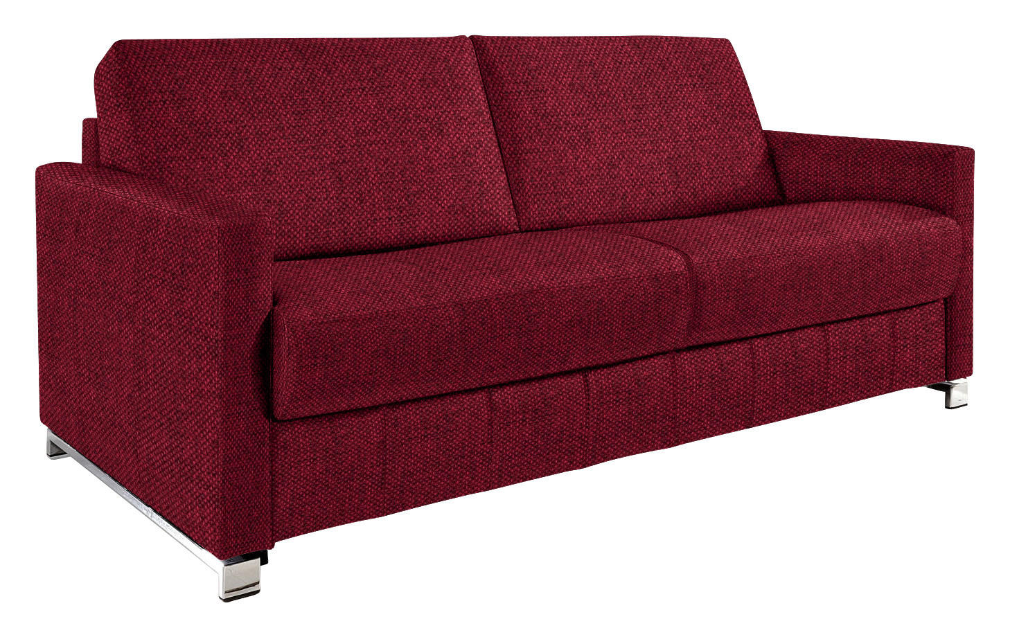 SCHLAFSOFA in Textil Rot  - Chromfarben/Rot, Design, Textil/Metall (185/84/100cm) - Bali