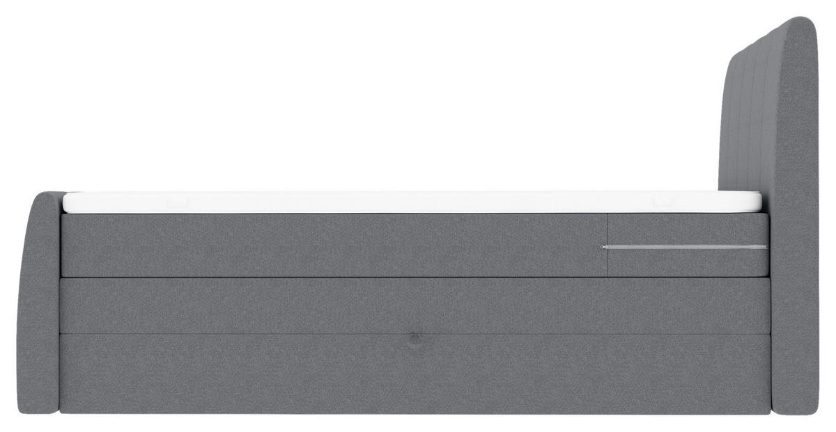 LIT BOXSPRING 180/200 cm  in Grau  - Schwarz/Grau, Konventionell, Kunststoff/Textil (180/200cm) - Carryhome