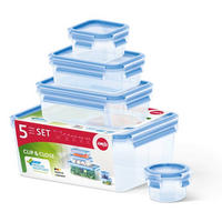 FRISCHHALTEDOSENSET Clip & Close 4-teilig  - Transparent, Basics, Kunststoff (17,3/15,5/22,4cm) - Emsa