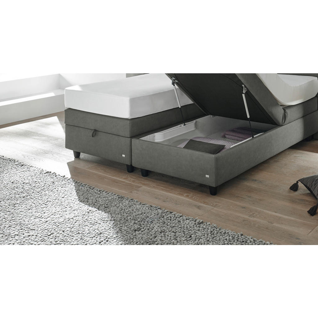 Thumbnail - RUF Betten Boxspringbett, Taupe, Textil, H2 + H3, 7-Zonen, Höhe ca. 26 cm, 160x200 cm, gepolstertes Kopfteil, in verschi...