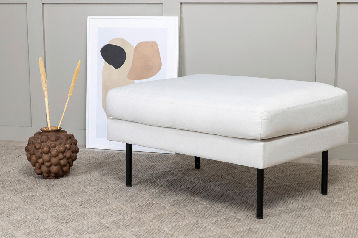 HOCKER in Metall, Kunststoff, Textil Schwarz, Beige  - Beige/Schwarz, Design, Kunststoff/Textil (85/47/64cm) - Livetastic