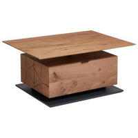 COUCHTISCH in Holz 105/75/47-62 cm  - Eichefarben/Anthrazit, Design, Leder/Holz (105/75/47-62cm) - Valnatura