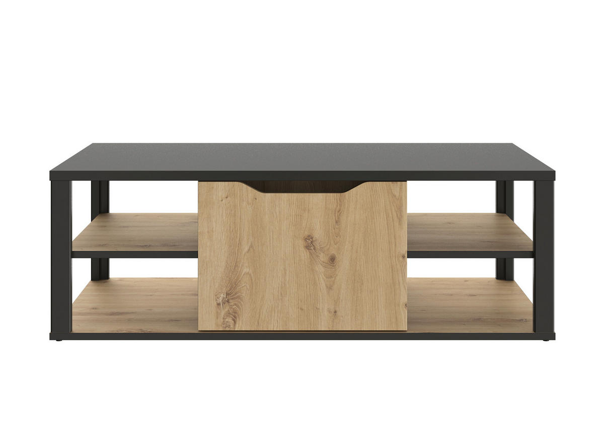COUCHTISCH Couchtisch 110/60/38 cm Schwarz, Eichefarben  - Eichefarben/Schwarz, Design, Holzwerkstoff (110/60/38cm) - MID.YOU
