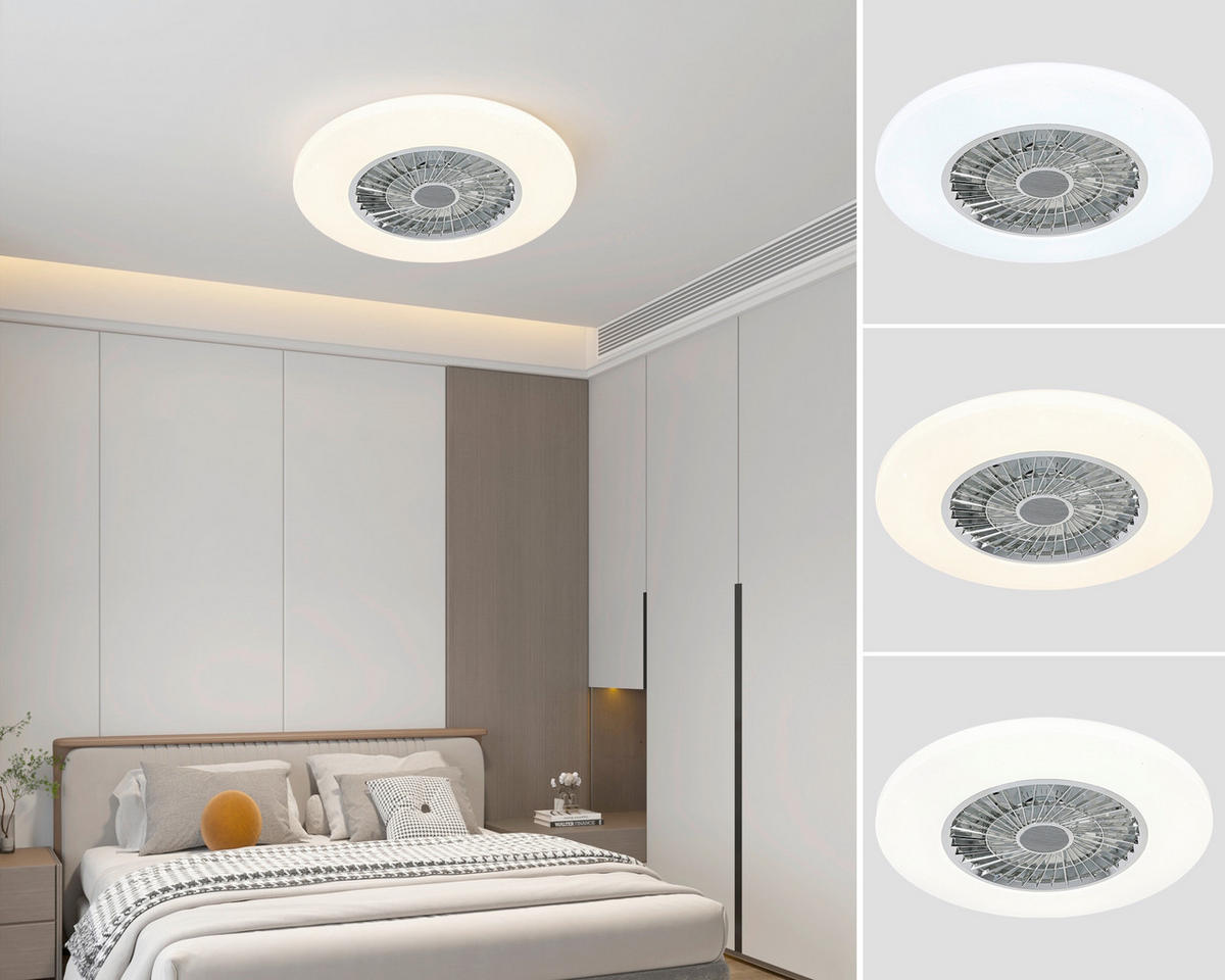 DECKENVENTILATOR - Chromfarben/Weiß, Trend, Kunststoff/Metall (58/14,5cm) - Mican