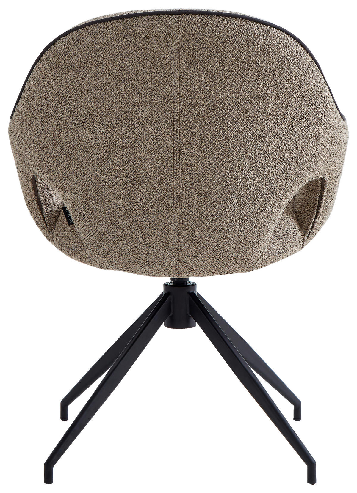 ARMLEHNSTUHL  in Eisen Leinenoptik  - Sandfarben/Schwarz, Design, Textil/Metall (62/85/64cm) - Novel