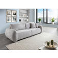 SCHLAFSOFA Flachgewebe Grau  inkl. Zierkissen, Rückenkissen, Bettkasten, Schlaffunktion, Rücken echt, Liegefläche im Originalstoff  - Schwarz/Grau, KONVENTIONELL, Kunststoff/Textil (250/74/92cm) - Carryhome