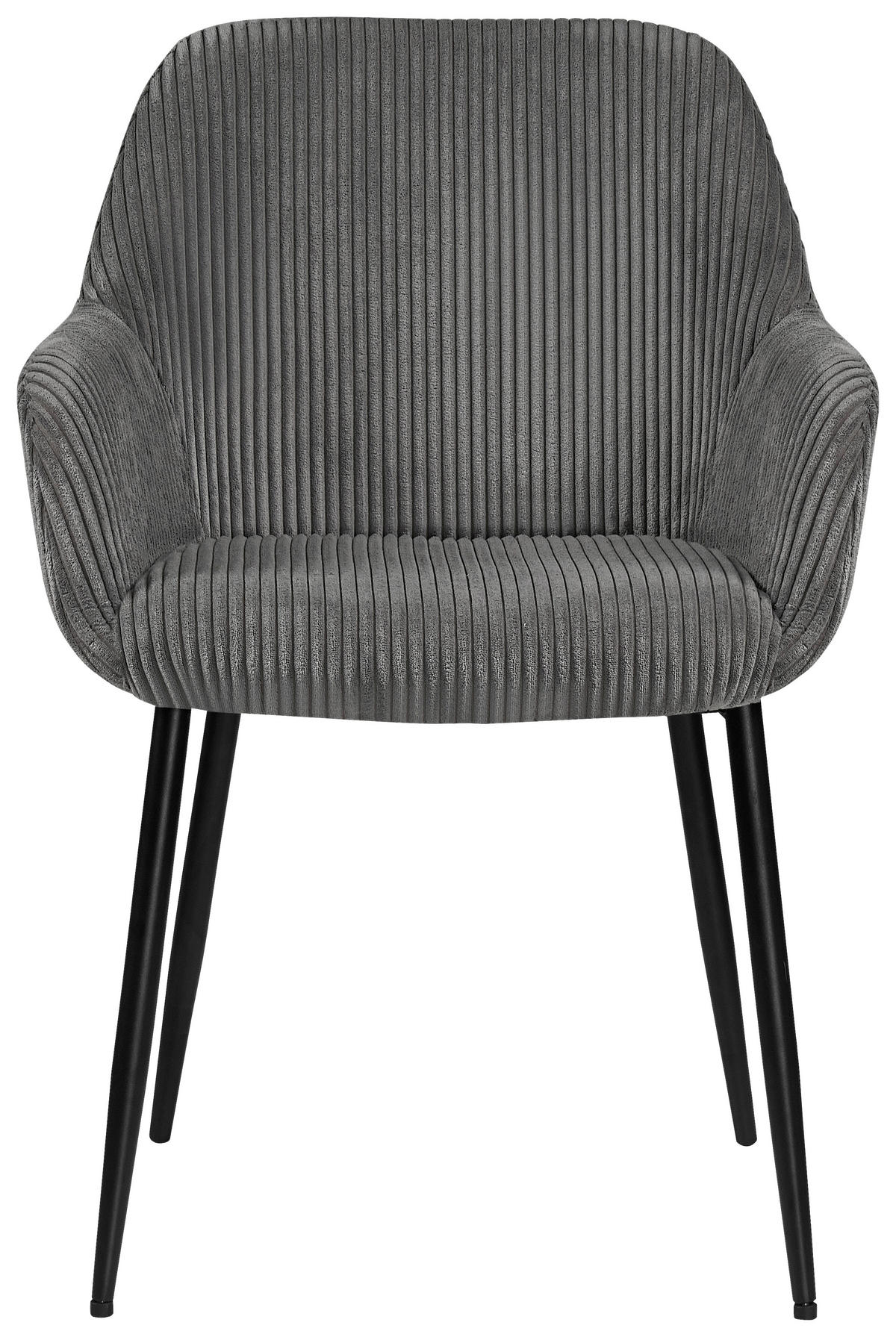 ARMLEHNSTUHL  in Eisen Cord  - Dunkelgrau/Schwarz, Design, Textil/Metall (57/85/60cm) - Xora
