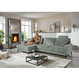 ECKSOFA  in Chenille, Flachgewebe Hellgrau Rücken echt  175/316 cm  - Hellgrau/Schwarz, Design, Textil/Metall (175/316cm) - Dieter Knoll