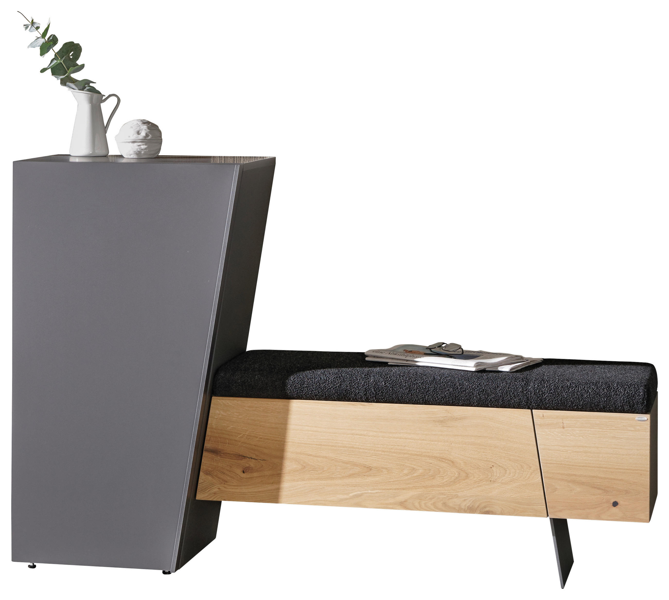 GARDEROBENBANK  in 148,5/98/44,2 cm  - Wildeiche/Anthrazit, Natur, Holz/Holzwerkstoff (148,5/98/44,2cm) - Voglauer