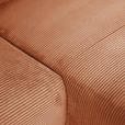 ECKSOFA Rostfarben Cord Rückenkissen, Schlaffunktion, Rücken echt, Stauraum, Liegefläche im Originalstoff  - Rostfarben/Schwarz, KONVENTIONELL, Kunststoff/Textil (266/180cm) - Carryhome