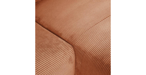 ECKSOFA Rostfarben Cord Rückenkissen, Schlaffunktion, Rücken echt, Stauraum, Liegefläche im Originalstoff  - Rostfarben/Schwarz, KONVENTIONELL, Kunststoff/Textil (266/180cm) - Carryhome