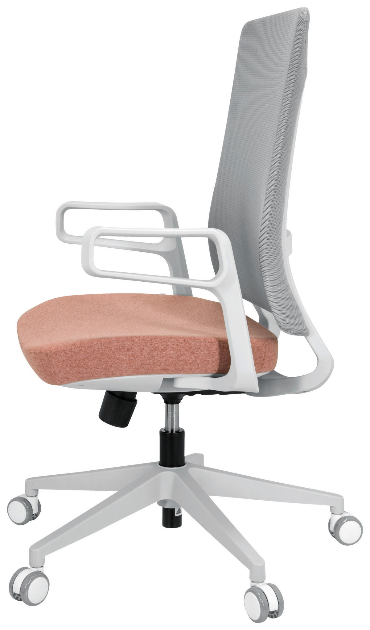 DREHSTUHL  in Netzbespannung, Flachgewebe Grau, Rosa  - Rosa/Grau, Basics, Kunststoff/Textil (58/104/59cm) - MID.YOU