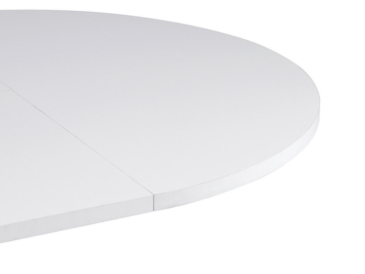 ESSTISCH 110/150/110/76 cm Nachbildung  Metall, Holzwerkstoff ausziehbar oval Schwarz, Weiß  - Schwarz/Weiß, MODERN, Holzwerkstoff/Metall (110/150/110/76cm) - Livetastic