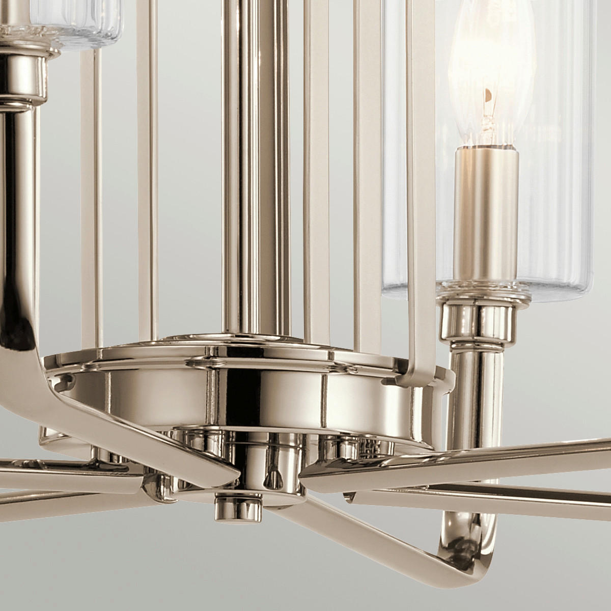 KRONLEUCHTER 68.6/63.1 cm    - Nickelfarben, Konventionell, Glas/Metall (68.6/63.1cm) - Elstead Lighting
