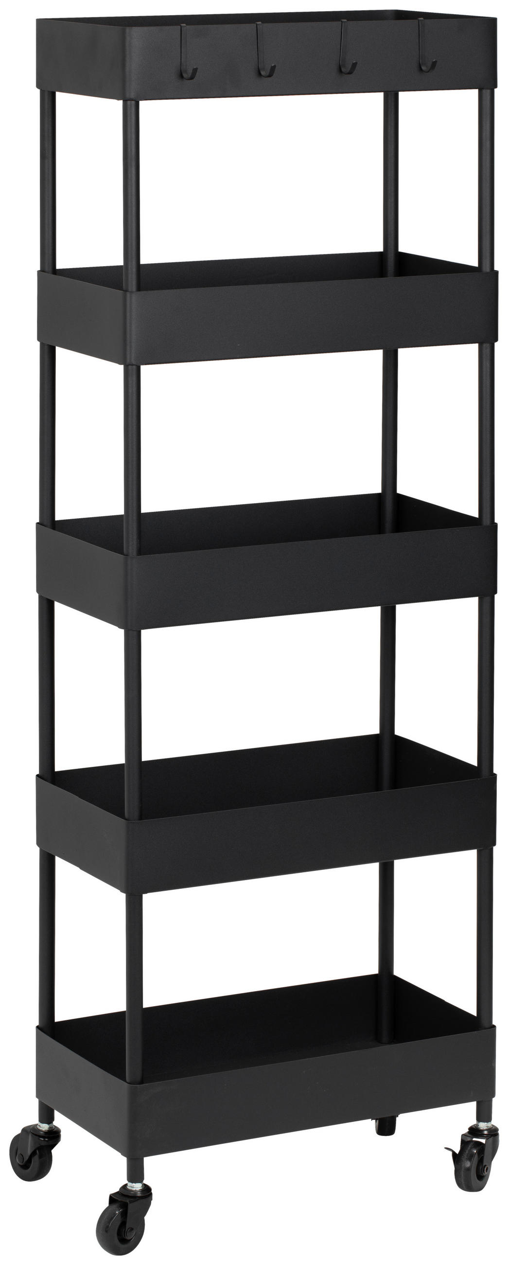 SERVIERWAGEN Schwarz  - Schwarz, MODERN, Kunststoff/Metall (40/116/22cm) - PBJ