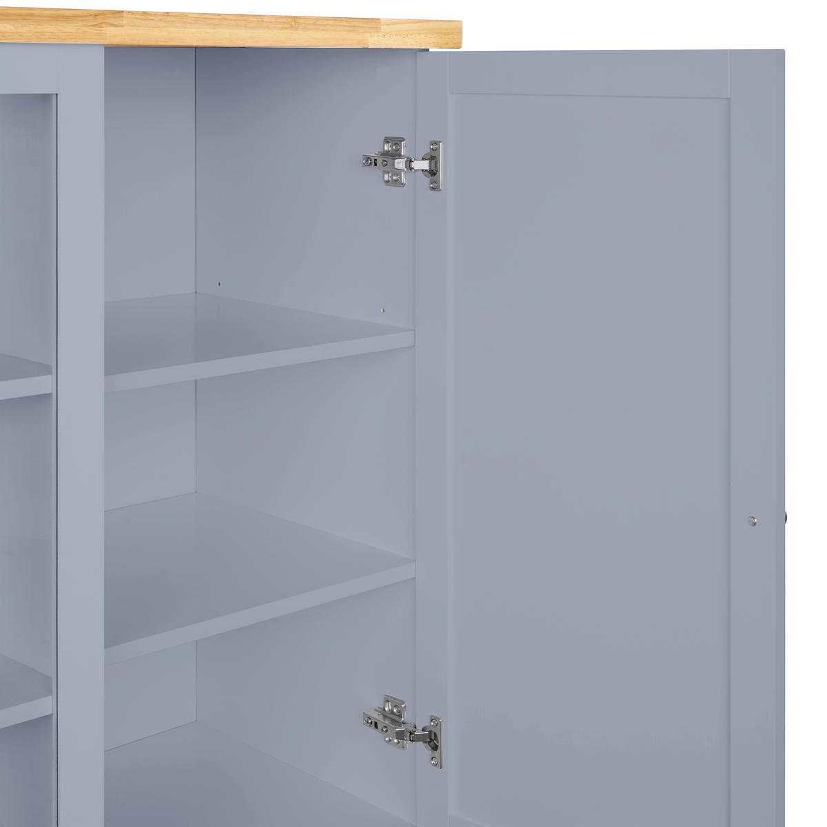 KÜCHENINSEL   in Grau, Naturfarben  - Messingfarben/Naturfarben, Basics, Glas/Holz (60/90/40cm) - MID.YOU