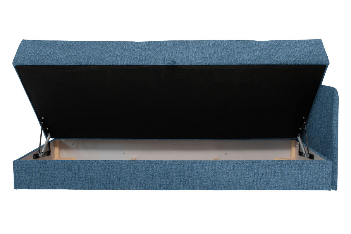 LIEGE in Velours Blau  - Blau/Schwarz, Konventionell, Kunststoff/Textil (205/80/125cm) - Xora