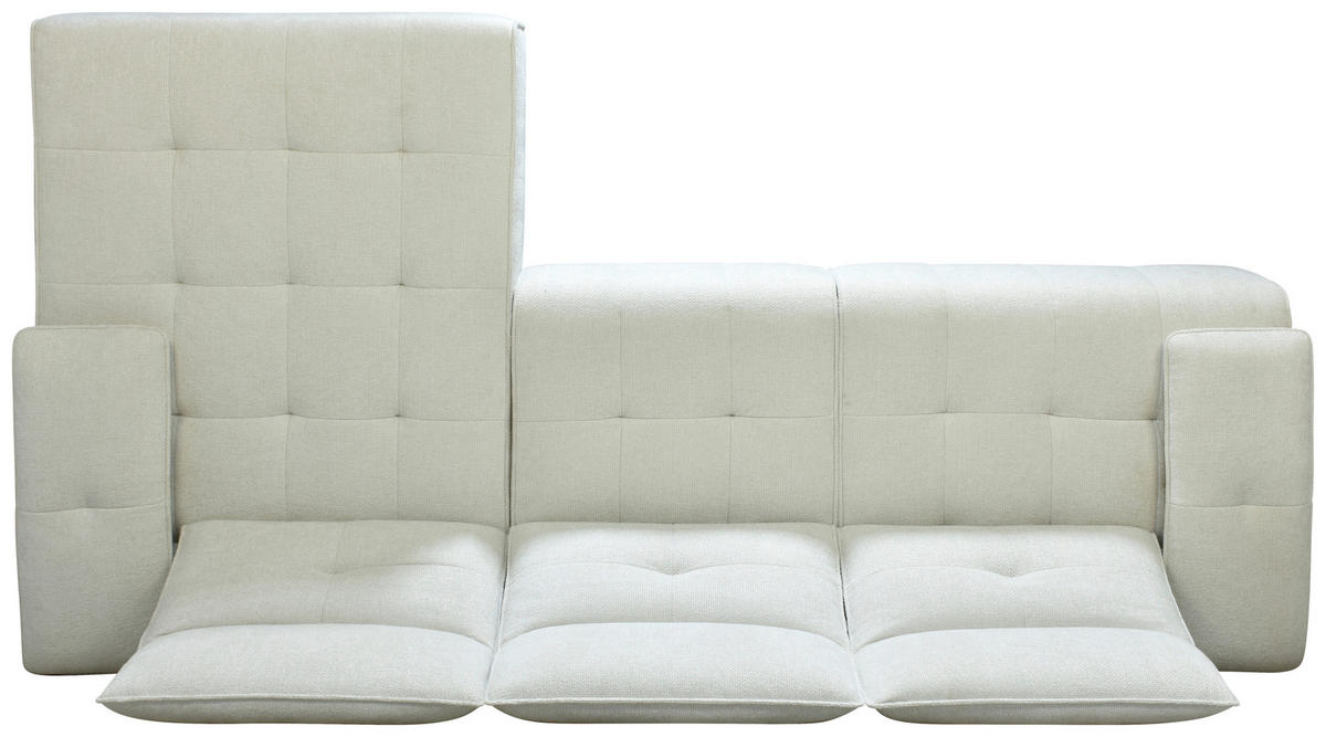 ECKSOFA Creme Chenille  - Creme/Schwarz, Design, Kunststoff/Textil (314/162cm) - Livetastic