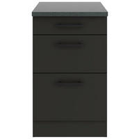 KÜCHENUNTERSCHRANK 50/84,8/60 cm  in Anthrazit  - Anthrazit/Buchefarben, Basics, Holzwerkstoff/Metall (50/84,8/60cm) - Optifit