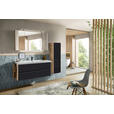 MIDISCHRANK 37/121/33 cm  - Eichefarben/Schwarz, MODERN, Glas/Holzwerkstoff (37/121/33cm) - Dieter Knoll
