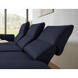 ECKSOFA  in Flachgewebe Blau Armteilverstellung, Relaxfunktion, Drehsitzfunktion  175-224/255-365 cm  - Blau/Schwarz, Design, Textil/Metall (175-224/255-365cm) - Dieter Knoll