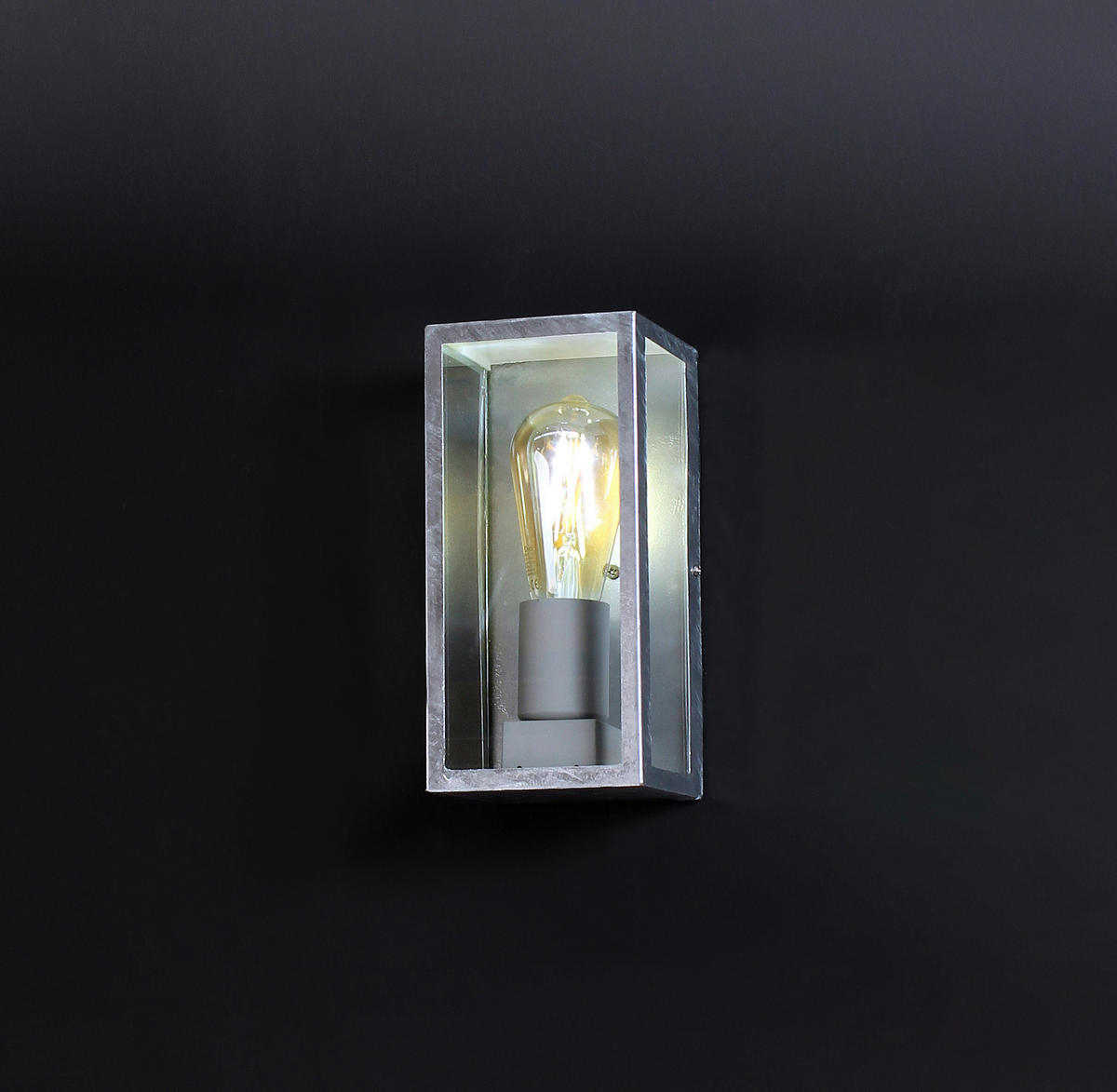 AUßENWANDLEUCHTE Karo   - Klar/Zinkfarben, Basics, Glas/Metall (23,6/11/11cm)