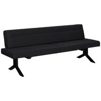 SITZBANK in Metall, Textil Schwarz  - Schwarz, Konventionell, Textil/Metall (220/87/70cm) - Moderano