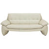 3-SITZER-SOFA Echtleder Beige  - Beige/Silberfarben, KONVENTIONELL, Leder/Metall (198/86/91cm) - Celina Home